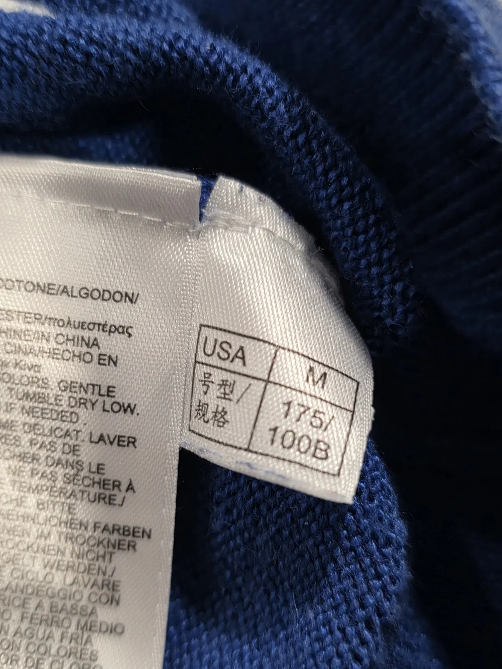 Men's Medium Brooks Brothers Cotton Blend Quarter Zip Pullover Blue Sweater